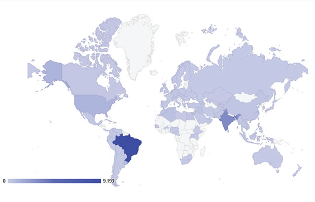World map viewership